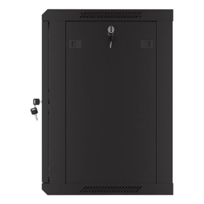 12. WALL-HUNG RACK CABINET 19" 12U 600X450 BLACK PERFORATED DOOR LANBERG (FLAT PACK)