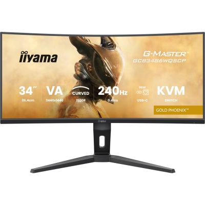 26. iiyama GCB3486WQSCP-B1 monitor 34" VA 3440x1440 500cd/m2 0.4ms 2xHDMI 2xDP USB
