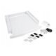 Washer-dryer combination with drawer and belt, white