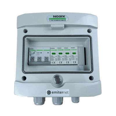 Hermetic IP65 EMITER AC connection switchboard with AC surge arrester Noark type 2, 10A 3-Ph