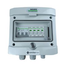 Hermetic IP65 EMITER AC connection switchboard with AC surge arrester Noark type 2, 10A 3-Ph