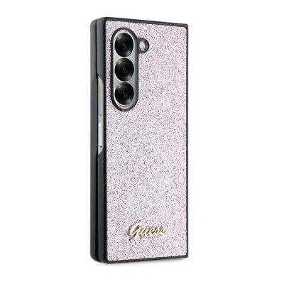 5. Guess 4G Glitter Script Case for Samsung Galaxy Z Fold 6 - Pink