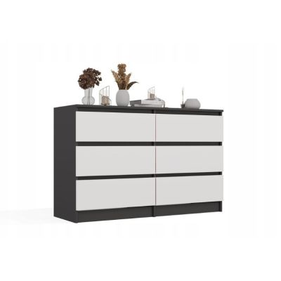 2. M6 MALWA CHEST OF DRAWERS 120CM ANT/WHITE SET