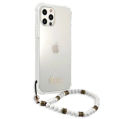 4. Guess GUHCP12MKPSWH iPhone 12/12 Pro 6.1" Transparent Hardcase White Pearl