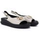 4. Women's beige leather platform sandals S.Barski 61-6047