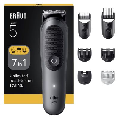 Braun 7-in-1 Grooming Set | Series 5 All-in-One Set AIO5520 | Cordless | 14 Length Settings | Black
