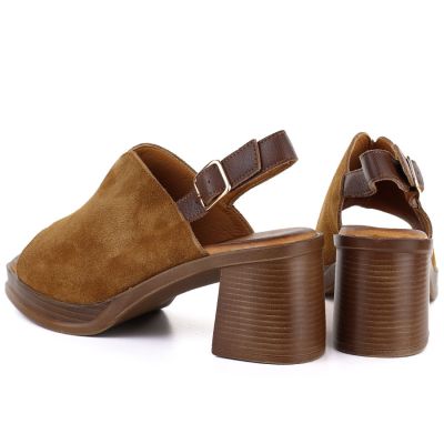 3. Women's leather suede high-heeled sandals Vinceza 26-39995