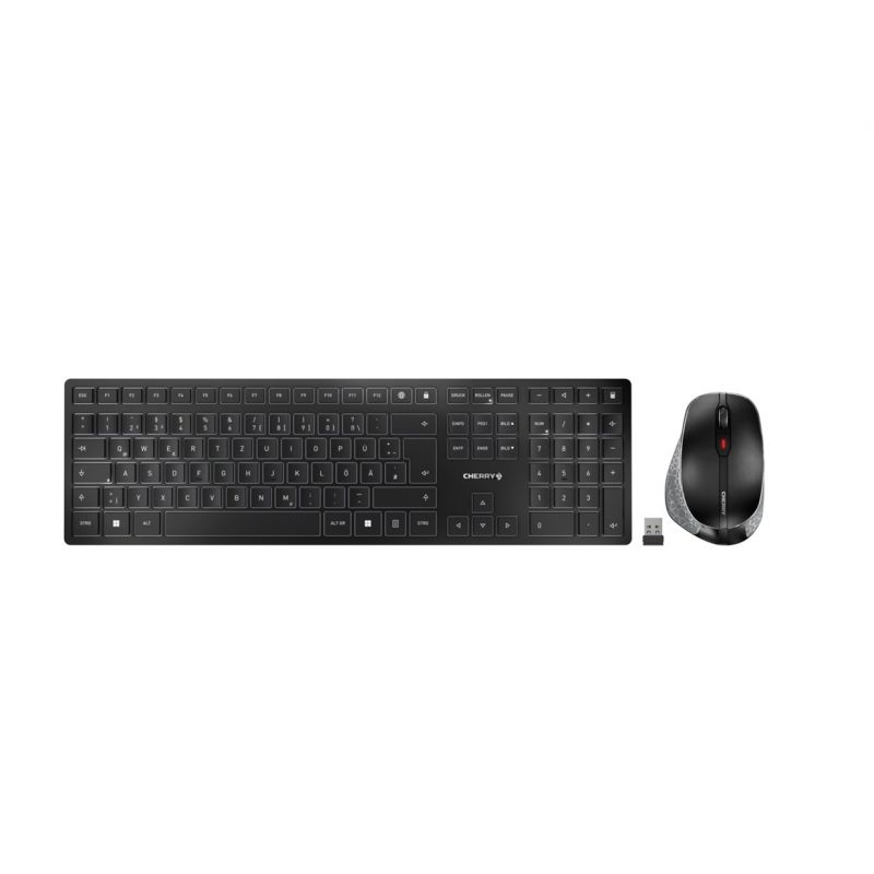 7. CHERRY DW 9500 SLIM Keyboard Mouse Included Universal RF Wireless + Bluetooth QWERTZ German Black, Gray