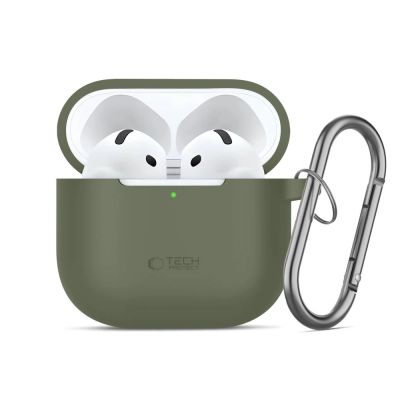 8. Tech-Protect Silicone Hook Case for AirPods 4 - Green