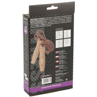 25. Leather skipping rope with a wooden handle HMS SK07