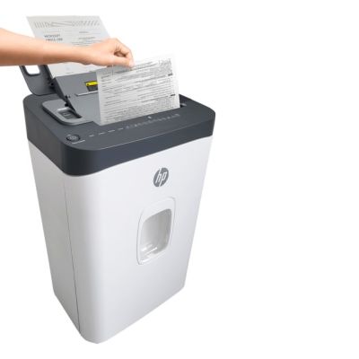 21. HP ONESHRED Auto 200CC Paper Shredder, White and Gray