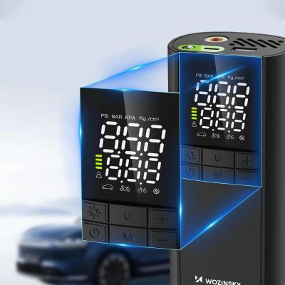 14. Wozinsky WPEP-8000 compressor, electric pump, 8000mAh power bank, flashlight - black