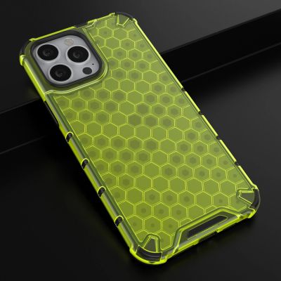14. Honeycomb Case armor cover with TPU Bumper for iPhone 13 Pro Max green