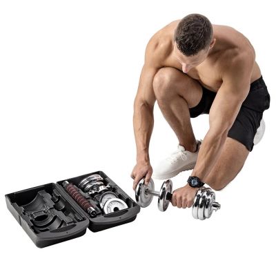 25. Dumbbells in a case HMS STC21 2 x 10 kg chrome