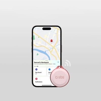 3. SBS Track My Circle Waterproof IP65 Locator Compatible with Apple Find My - Pink