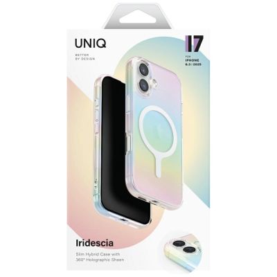 6. Uniq Iridescia Magclick Charging Case for iPhone 17 - Multicolor