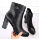 Women’s black heeled ankle boots with warm lining M.Daszyński AF125-22