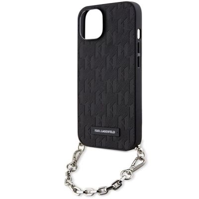 5. Karl Lagerfeld KLHCP14SSACKLHPK iPhone 14 6.1" black/black hardcase Saffiano Monogram Chain