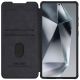 3. Nillkin Qin Pro Case for Samsung Galaxy S25 Ultra with Flip and Camera Cover - Black