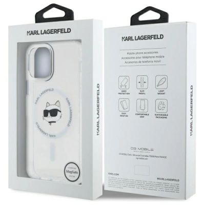 8. Karl Lagerfeld IML Metal Choupette Head MagSafe iPhone 12 Case - White