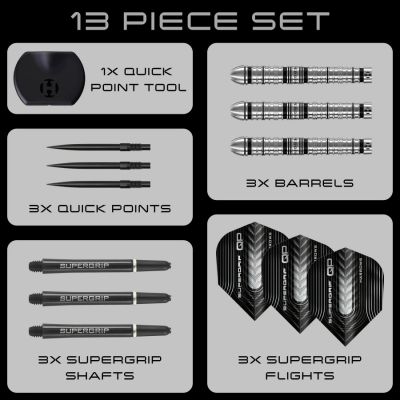 6. Harrows SUPERGRIP QP TAPERED 90% steeltip darts