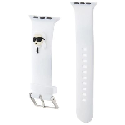 3. Karl Lagerfeld 3D Rubber Karl Head strap for Apple Watch 42/44/45/49mm - white