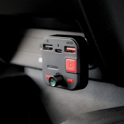 8. SAVIO TR-15 FM Transmitter with Display, Bluetooth and PD USB-C USB-A Quick Charge Charger, Bass Boost