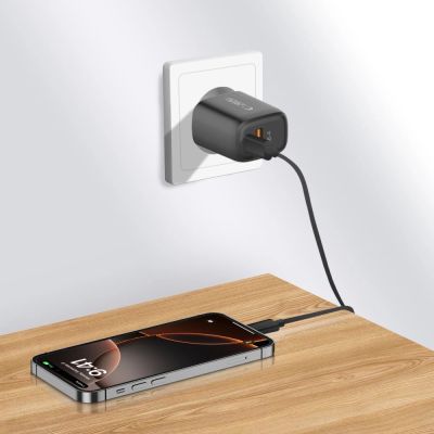 6. Tech-Protect NCA30 PD 30W / QC3.0 USB-A / USB-C wall charger - black