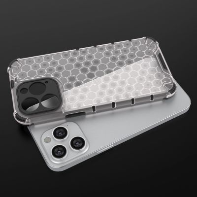 6. Honeycomb case for iPhone 14 Pro Max armored hybrid cover transparent