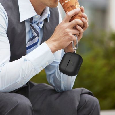 7. Tech-Protect Silicone Hook Case for Samsung Galaxy Buds 3 / 3 Pro - Black