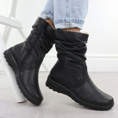 5. Leather waterproof women's ankle boots insulated with a membrane RIEKER Z7171-01