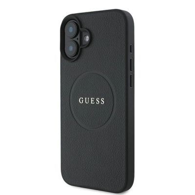 2. Guess Grained Gold Ring MagSafe case for iPhone 16 Plus - black