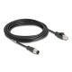 4. DeLOCK M12 A-coded 8-pin male to RJ45 male PVC cable, 5 m