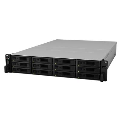 2. NAS Synology RS3618xs; 2U RACK; 12x (3.5" SATA HDD/2.5" SATA HDD); Intel Xeon D-1521; 8 GB DDR4 ECC UDIMM (max. 64 GB), 4x 1GbE RJ-45
