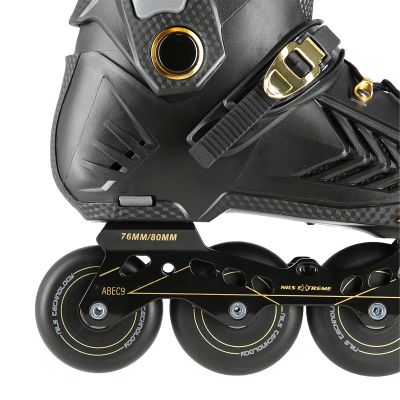 5. NILS Extreme NA20002 slalom roller skates black and gold size 41