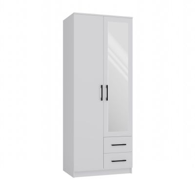 2. ROMANA WARDROBE 80X205 WHITE WITH MIRROR