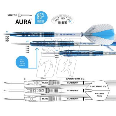 8. Harrows Aura Darts 95% Steeltip HS-TNK-000013652