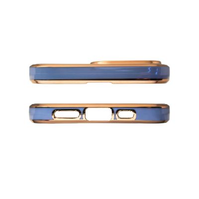 3. Lighting Color Case for Samsung Galaxy A12 5G gold frame gel cover blue