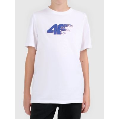 Boy's printed T-shirt 4F 4FJWAW26TTSHM3515-10S