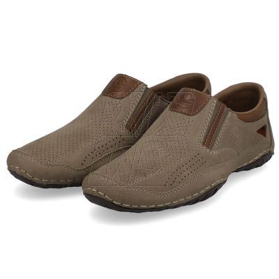 4. Rieker M RKR580 brown leather openwork shoes