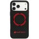 Audi RSQ Carbon Fiber Sport Red Circle MagSafe Case for iPhone 18 Pro Max / 17 Pro Max - Black