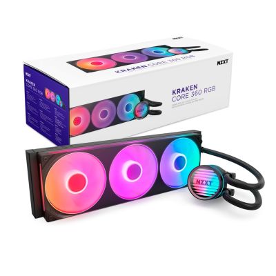2. NZXT Kraken Core 360 RGB Processor Liquid Cooling Kit 12cm Black 1 pc.