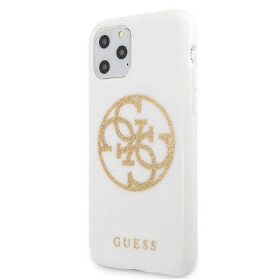 2. Guess GUHCN65TPUWHGLG iPhone 11 Pro Max white/white hard case Glitter 4G Circle Logo
