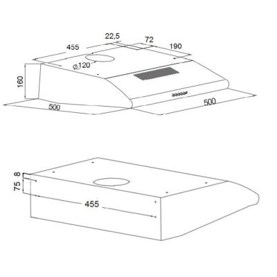 3. Under-cabinet hood AKPO WK-7 P 3050 GRAY (500mm; gray color)