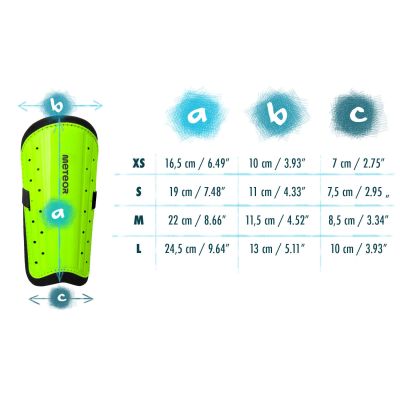 14. Meteor M football shin guards green