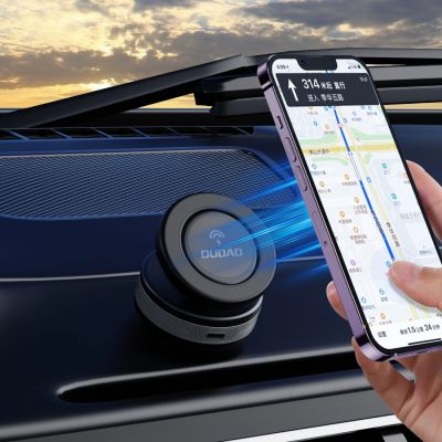 8. Dudao F24MAX Car Holder with 15W Wireless Charger, MagSafe Compatible, with Automatic Suction Cup - Black