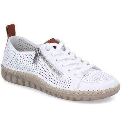 Women's leather openwork shoes white Rieker N2405-80