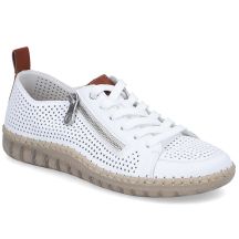 Women's leather openwork shoes white Rieker N2405-80
