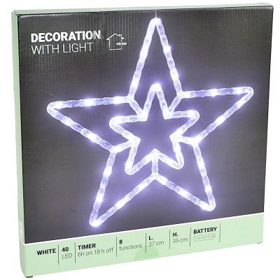 5. DECORATIVE STAR WITH ILLUMINATION 40 LEDS 35 CM WHITE