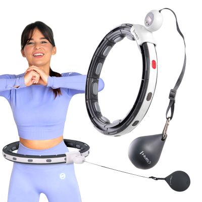 3. MAGNETIC HULA HOP SET BLACK HHM15 WITH HMS COUNTER + SLIMMING BELT BR163 RED